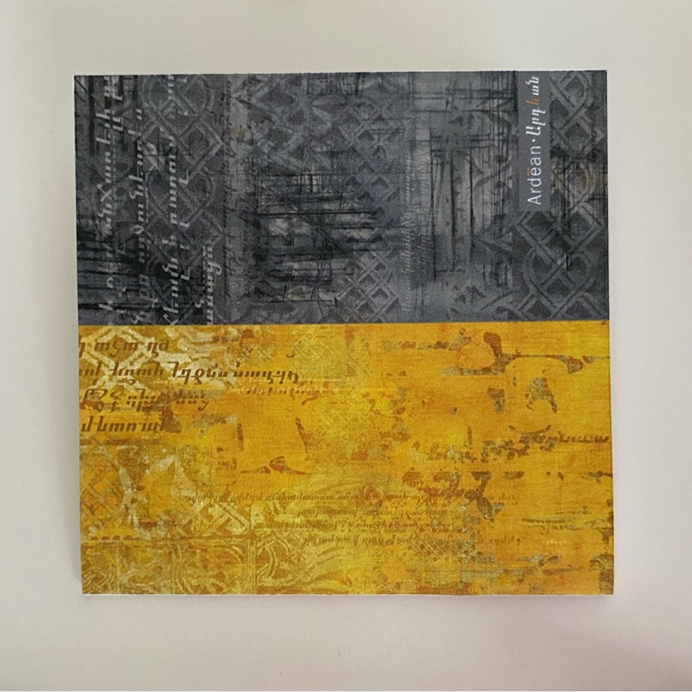 Armenian 100% Silk Scarf Hand Made in Yerevan Yellow/Grey St. Gregory Prayer NWT - Picture 16 of 16